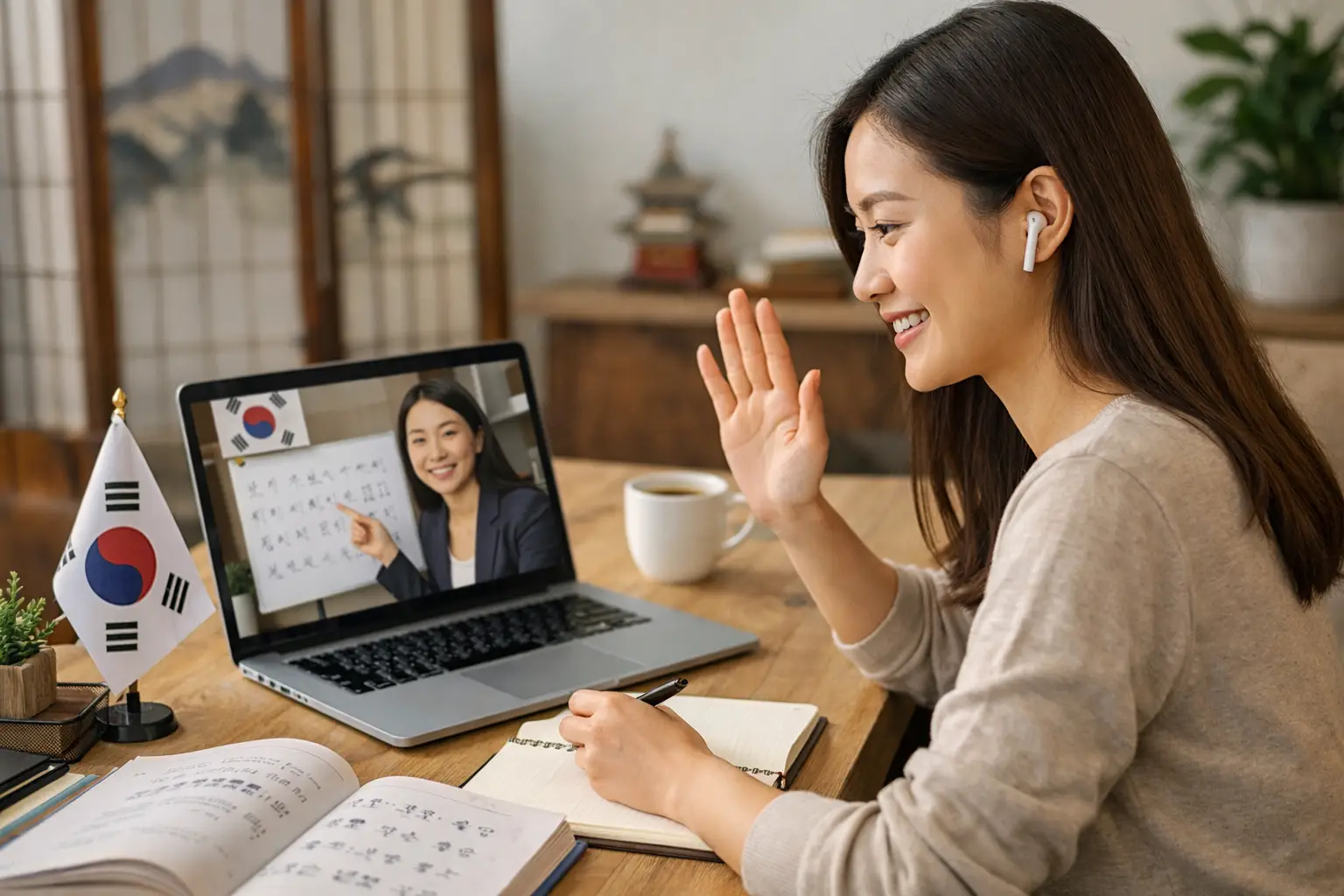 Onde estudar coreano online com aulas ao vivo